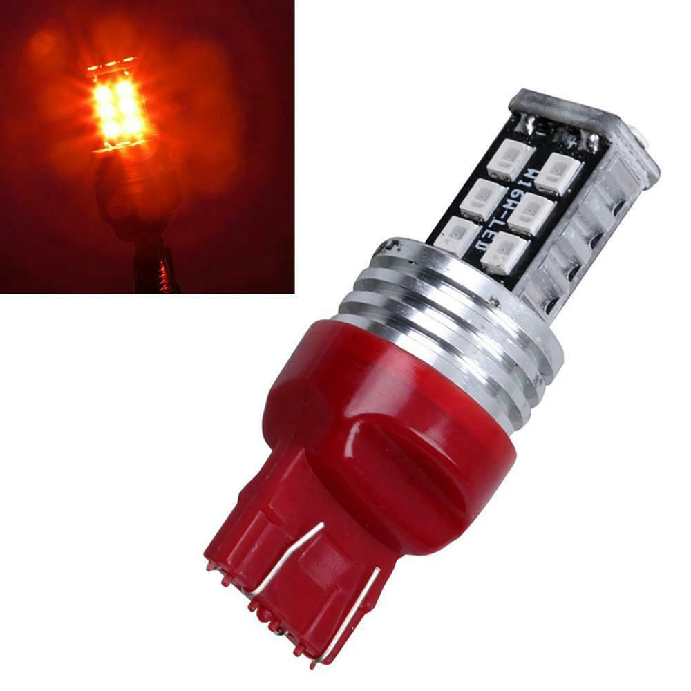 

2Pcs Auto car Tail Stop Light LED Strobe Flash Blinking Brake DC 12V 7443 Strobe Flash Light Brake Light Lamp Bulb Red