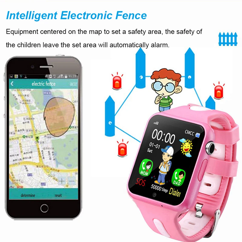 Смарт часы детей V5K малыш группа gps трек спорт ребенок Smartwatch Водонепроницаемый