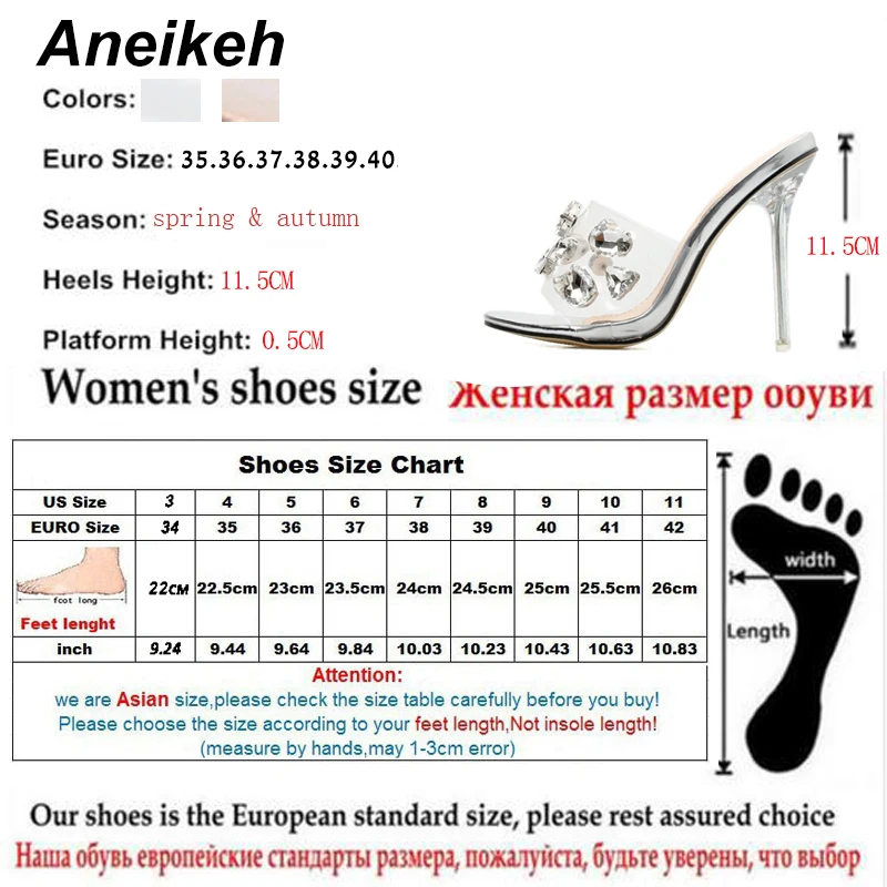 Aneikeh/ г. Летние римские шлепанцы из искусственной кожи для отдыха женские прозрачные туфли с круглым носком на тонком высоком каблуке цвета шампанского, серебристого цвета, размеры 35-40