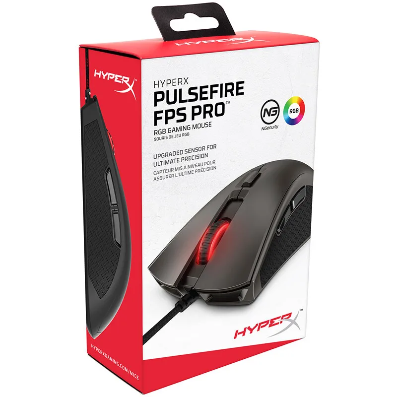 Игровая мышь kingston HyperX Pulsefire FPS Pro dpi 16000 RGB, проводная профессиональная геймерская мышь Pixart 3389, мыши для ноутбука