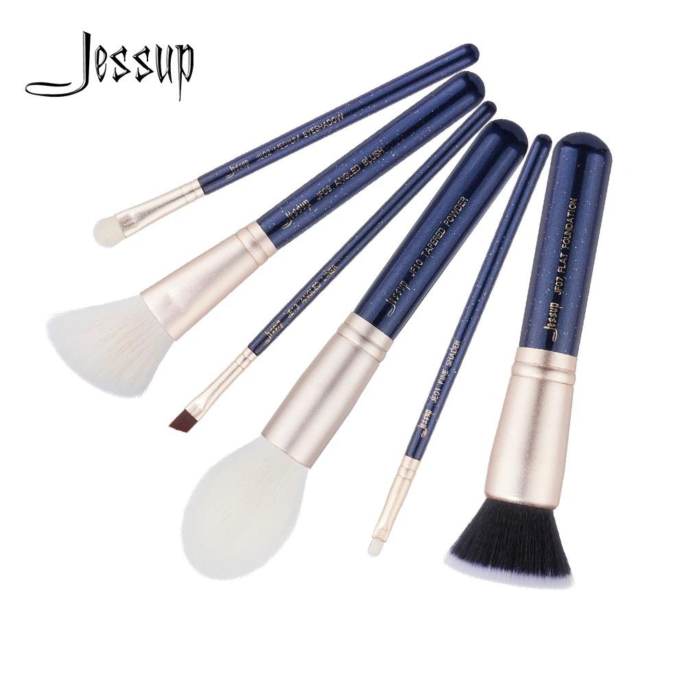 Jessup кисти 6 шт. набор кистей для макияжа maquiagem profissional completa тени век Румяна Пудра