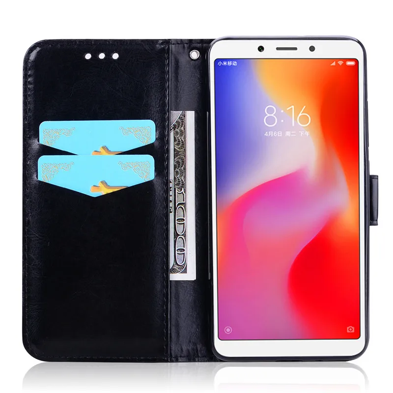 Кожаный чехол-книжка для Xiaomi Redmi 6A Global Phone Wallet, чехлы для телефонов Xiaomi Redmi 6A, чехол-держатель для карт, чехол для Redmi 6A