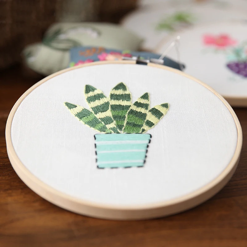 DIY 3D Ribbon Flowers Embroidery Set with Frame for Beginner Needlework Kits Cross Stitch Series Arts Crafts Sewing Decor-16