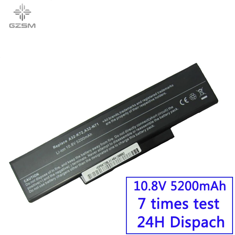 Цена GZSM ноутбук батарея A32 K72 для Asus A32 N71 K72DR батарея для ноутбука K72D K72JR K73 батареи K73SV K73S K73E N73SV батарея