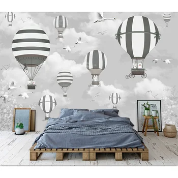 

Children's Room Wall Paper Cartoon Balloon Photo Wallpaper Mural Kids Room Papel De Parede 3D Self Adhesive Vinyl/Silk Wallpaper