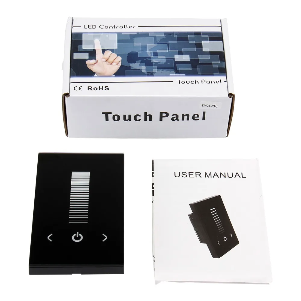 SuperNight DC12-24V LED Controller Glass Touch Panel Wall Switch Brightness Single Color Dimmer Adapter for LED Strip Light Lamp (3)
