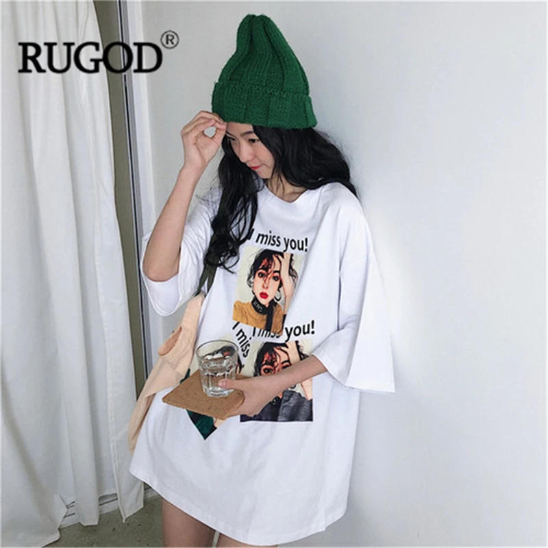 Футболка RUGOD Женская с коротким рукавом и принтом|Футболки| |