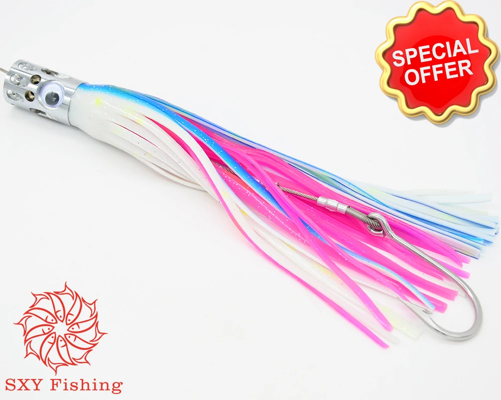 

SXY FISHING Metal sea fishing D50LS Drag the bait Marine towing hook Tuna bait Metal rotary bait octopus lure Metal head lure
