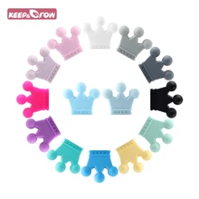 Mordedor de silicone 5 peças, 35mm grau alimentício coroa miçangas mordedor roedores bebê brinquedo dentição diy mordedor colar acessórios de enfermagem e presente