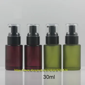 

wholesale 30ml glass bottle with black pump/sprayer,lotion perfume essential oil moisturizer facial water Refillable container