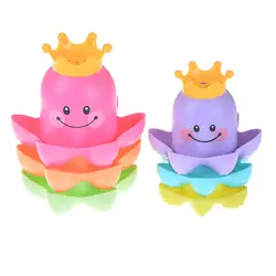 3 шт./лот игрушки для ванной Ванная комната океан Осьминог укладки чашки для детей Детские ребенка играть рот образования
