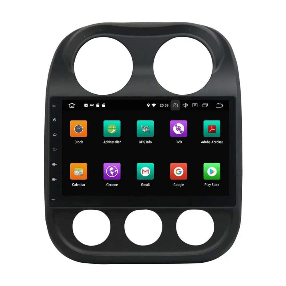 Discount 10.1" Android 8.0 Car DVD Radio GPS Navigation for Jeep Compass 2014 2015 4GB RAM Car Audio Bluetooth WIFI USB 32GB ROM 4