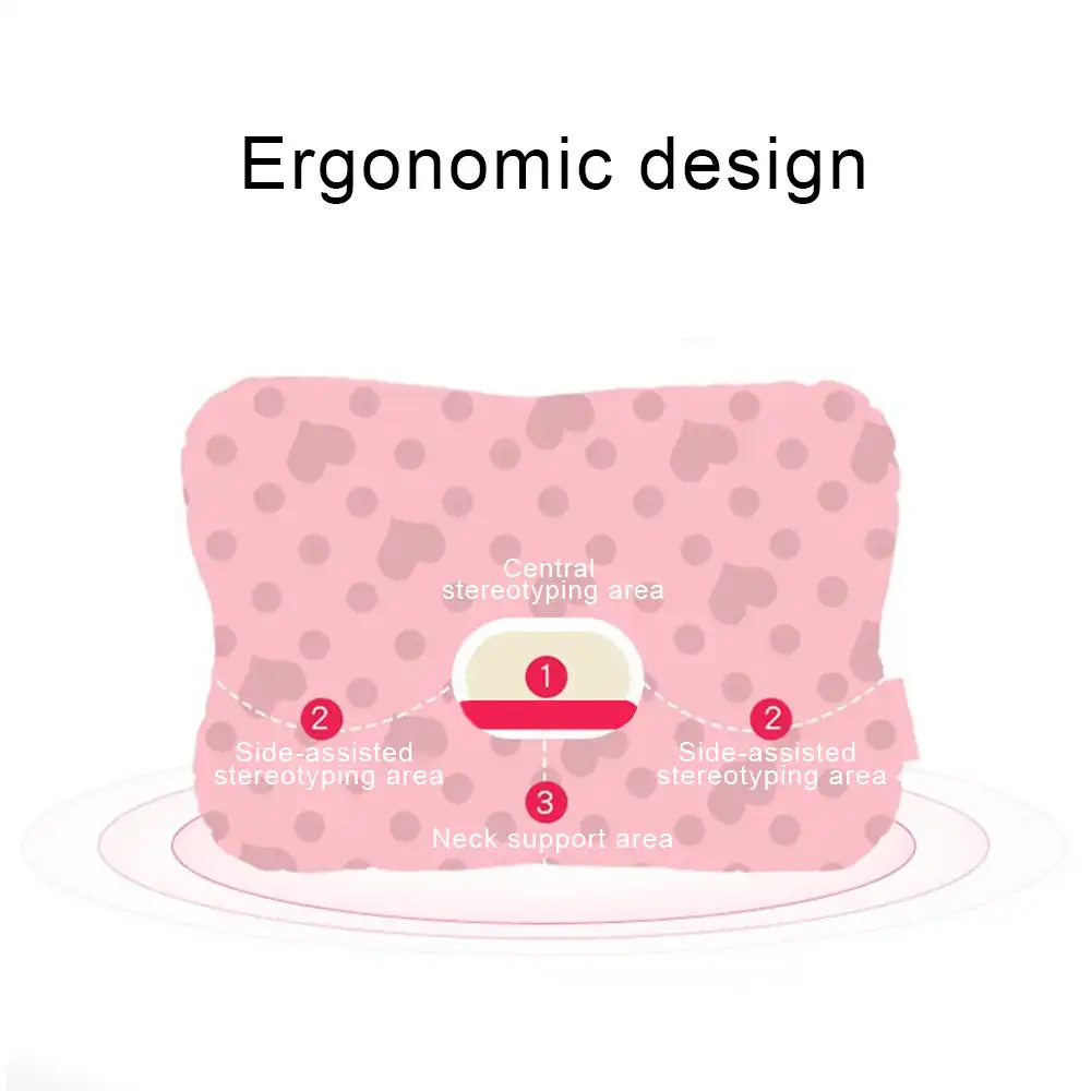 Redxiao Cartoon Ornaments Soft Anti Roll Sleeping Pillow Breathable Cloth Velvet Lovely Sleep Positioner Pillow Shaping Baby Head Shape Infant