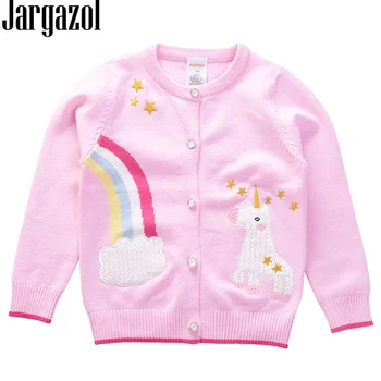 

Jargazol Toddler Girl Sweater Cardigan Rainbow Applique Unicorn Star Embroidery Baby Girls Sweaters Autumn Fall Cute Outfits