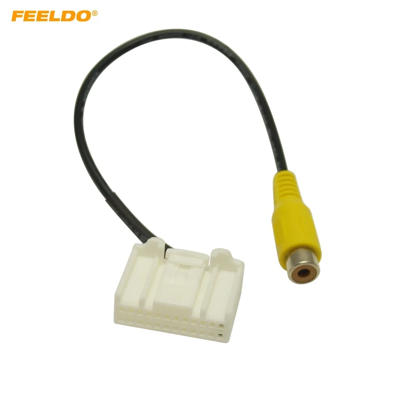 

FEELDO Car Rear Camera Parking Video Reversing RCA Cable Adapter For Toyota RAV4 Reiz Radio Head Unit #MX5666