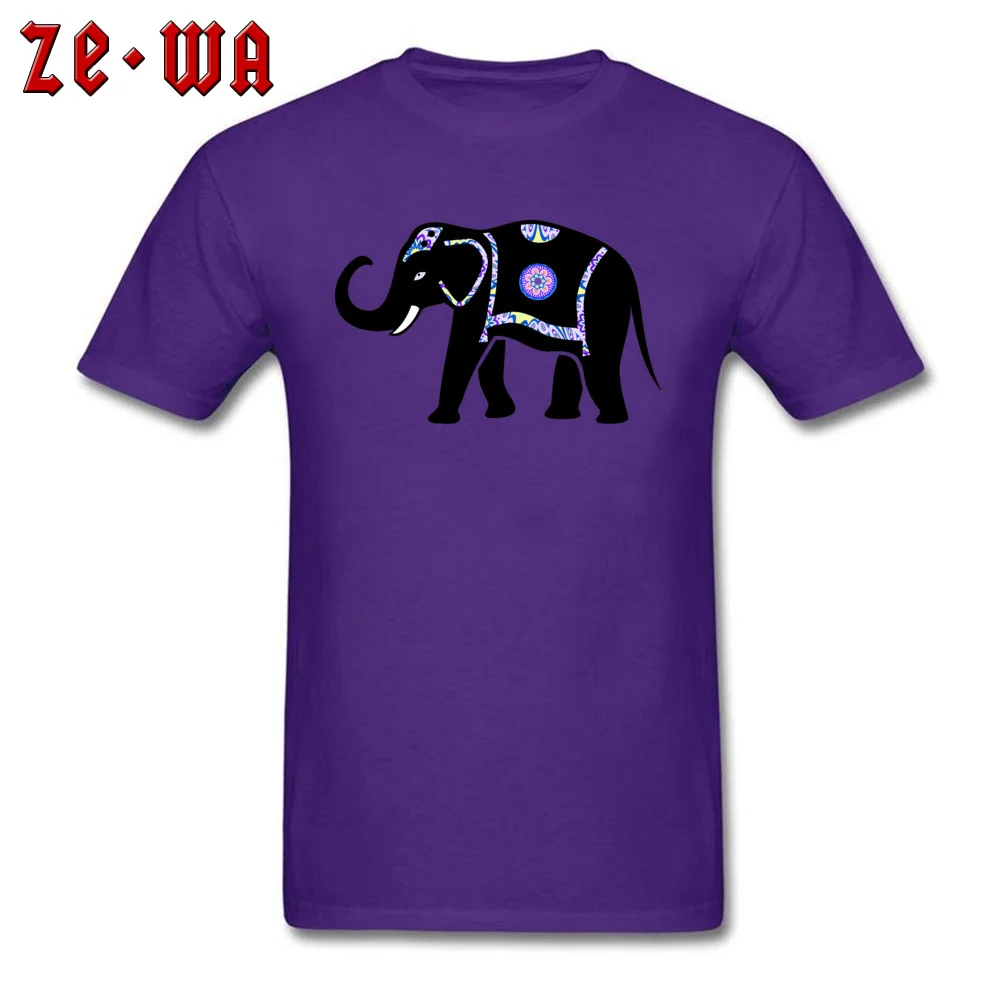 Big Black Thailand Elephant Summer/Autumn All Cotton O-Neck Tees Short Sleeve Fashionable Tee-Shirts Discount Normal T-Shirt Big Black Thailand Elephant  purple
