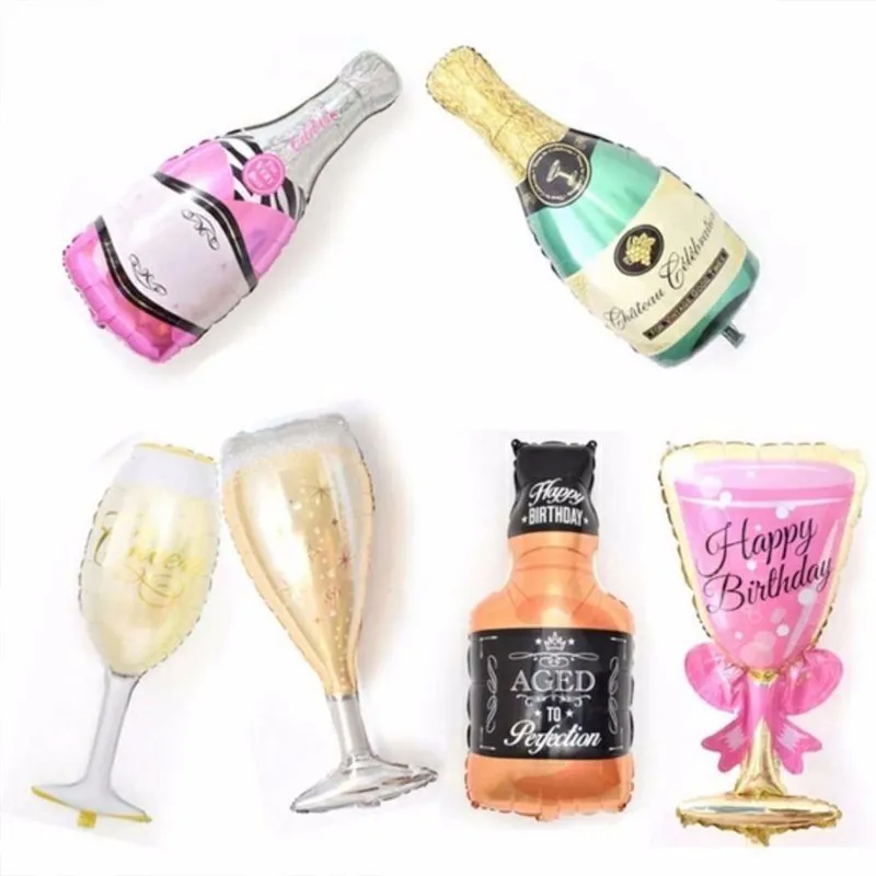 1 шт шампанского и чашки пива стеклянная фольга шарики Свадебные украшения принадлежности День Рождения украшения для взрослых домашние вечерние украшения