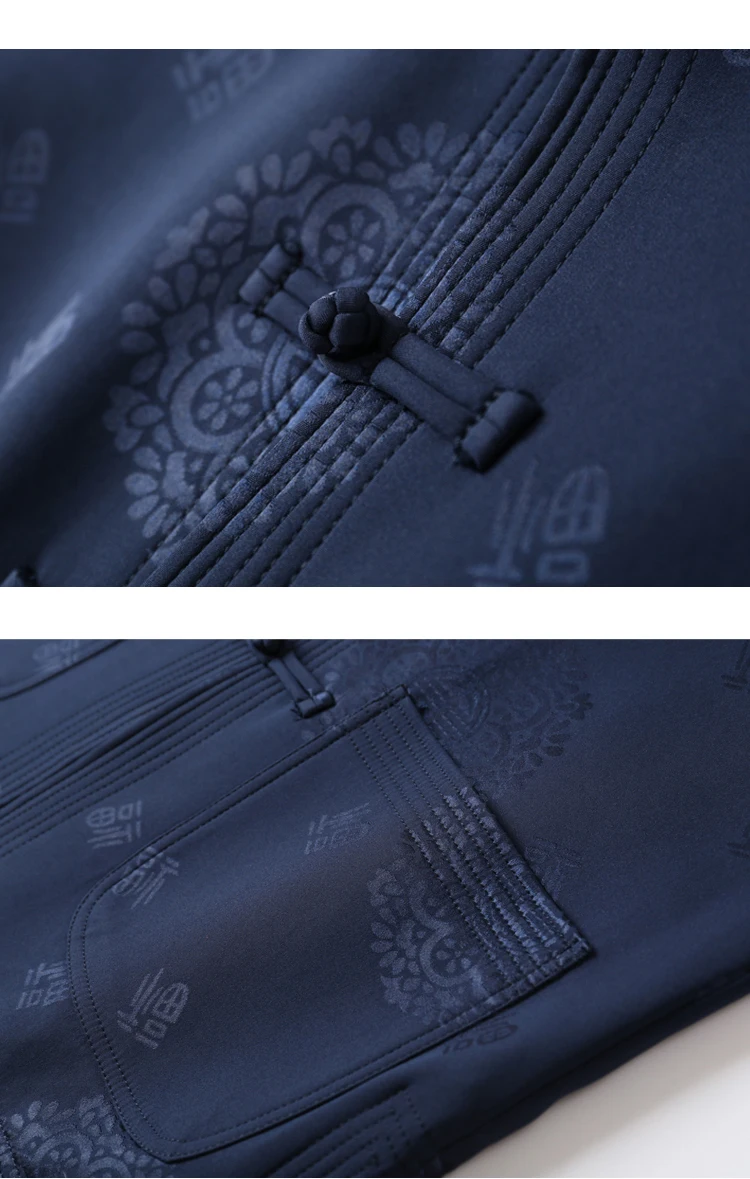 WAEOLSA Chinese Style Men Mandarin Collar Jacket Suits Man Ethnic Tangzhuang Coats Traditional Mao Suit Jackets Red Blue Oufits Plus Size (6)
