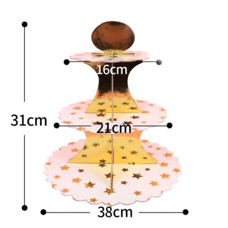 Новое поступление, подставка для торта, 3 уровня, подставка для кекса, картон, твердые подставки для торта, сделай сам, стенд для кекса, стенд для детского дня рождения