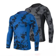 Men Gym Fitness Sport Long Sleeve T Shirt Men Running Basketball Soccer Training Crossfit Breathable Compression Shirt Tights