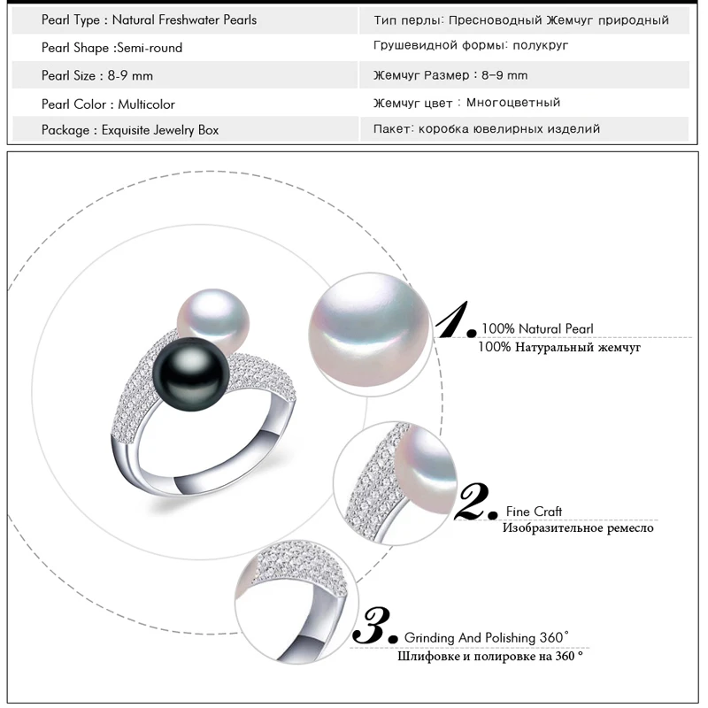 Ювелирные изделия из жемчуга MINTHA, двойные жемчужные кольца, кольца с натуральным пресноводным жемчугом, 925 серебряные кольца для женщин, очаровательные серебряные 925