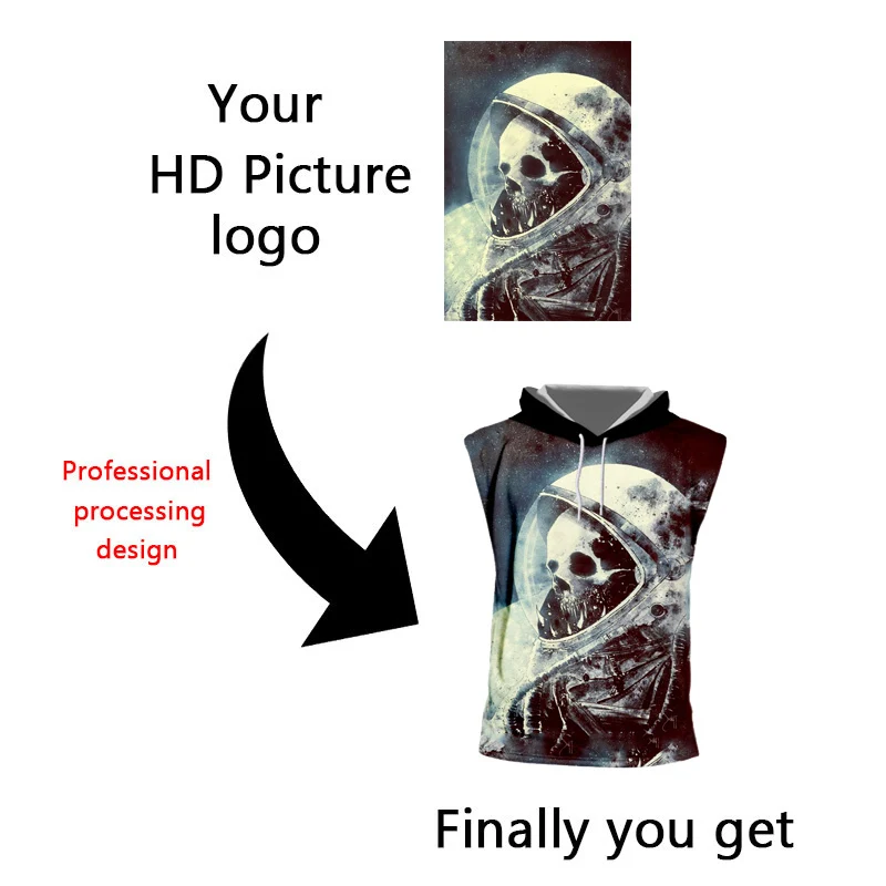 OGKB Customize Hooded Tank Top Men Customer Picture Custom Vest Cool 3d Print Your Own Design Singlet Clothes Summer Casual Tops