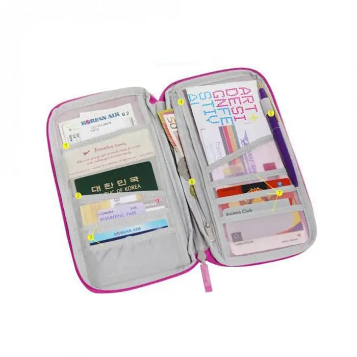 Многофункциональный Сумки заграничного паспорта владельца билет кошелек сумочка ID кредитных карт Дело органайзер Bag lt88