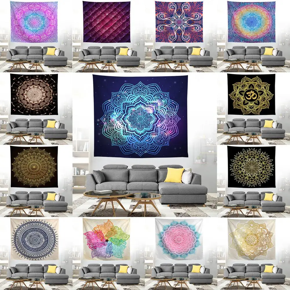 

ZEIMON Mandala Indian Tapestry Wall Hanging Bohemian Beach Towel Polyester Thin Blanket Yoga Shawl Mat Camping Blanket