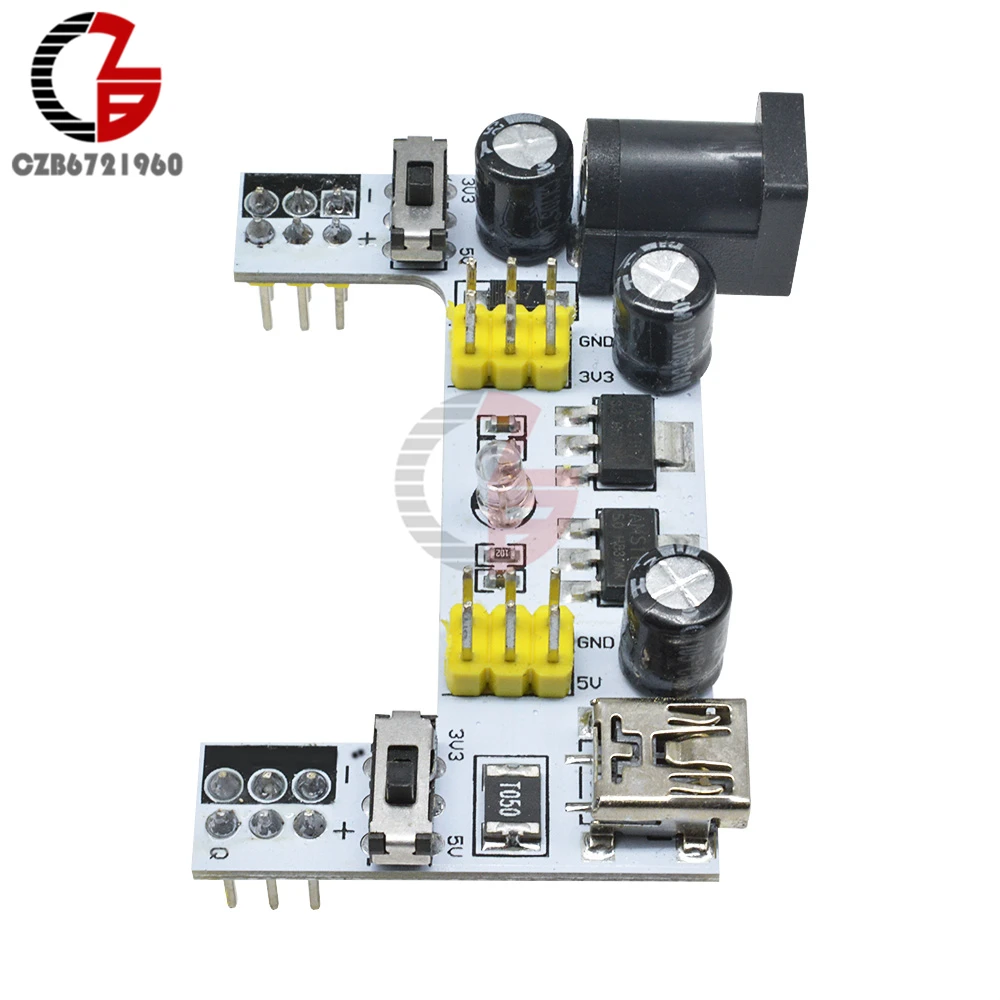 Мини-usb MB102 макетная плата питания трансформатор модуль DC 3,3 V 5V адаптер напряжения регулятор для Arduino MB 102 хлебная плата