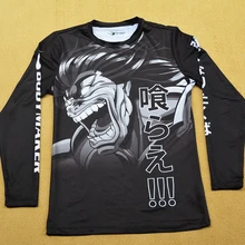 Черные сублимированные художественные рашгарды Muay Thai Wushu Sanda BJJ рашгарды ММА Боксерские майки Jiu Jitsu GI дышащая спортивная одежда