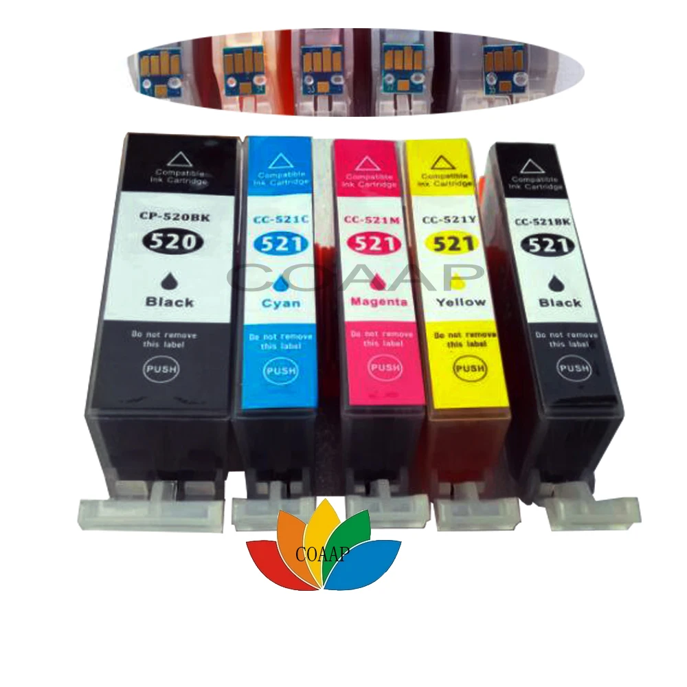 5x совместимые картриджи Canon PGI 520 CLI 521 XL Pixma MP620 MP630 MP540 MP550 MP560 | Компьютеры и офис
