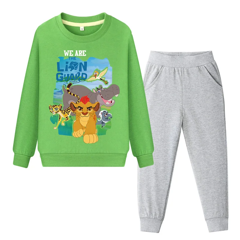 

2019 Children Cartton The Lion King Clothing Sets Boys Spring Thin Hoodies Pant Clothes Suit Girls Thin Cotton Tracksuit TZ057
