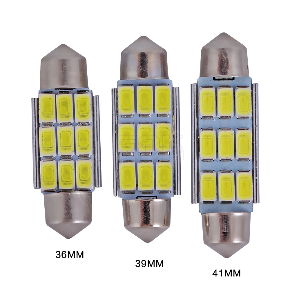 12 В 10 шт./лот гирлянда 36 мм 39 42 купольная 9SMD 5630 5730 LED CANBUS освещение для салона