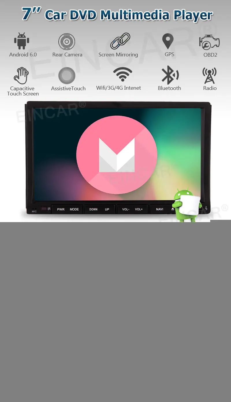 Android 6 0 Автомобильный 7 &quotHD 2Din InDash DVD Радио стерео плеер gps РАДИО WiFi навигация