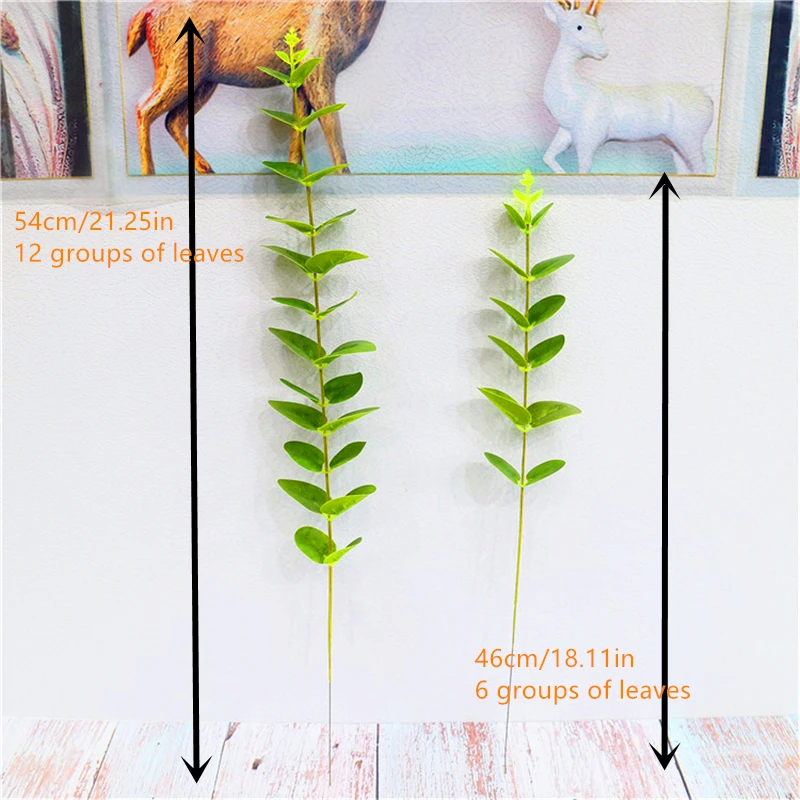 1 шт. имитация зеленого растения лист эвкалипта Искусственные Цветы Листья 3D высокое качество для цветочной композиции вечерние украшения для дома