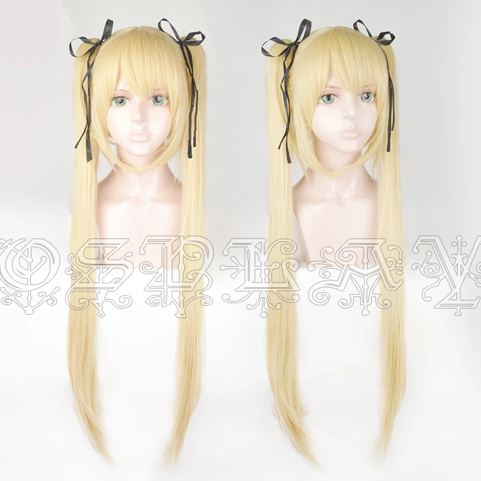 

Game Dead Or Alive Marie Rose Cosplay Wig Blond Styled With Chip Ponytails Synthetic Hair Wig + Free Black Ribbon + Wig Cap