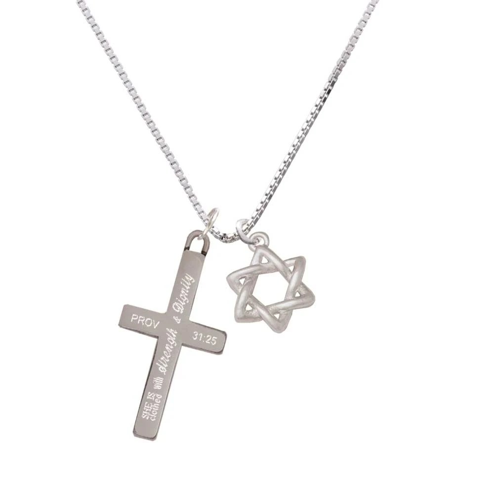 Woven Star of David - Strength and Dignity - Cross Necklace