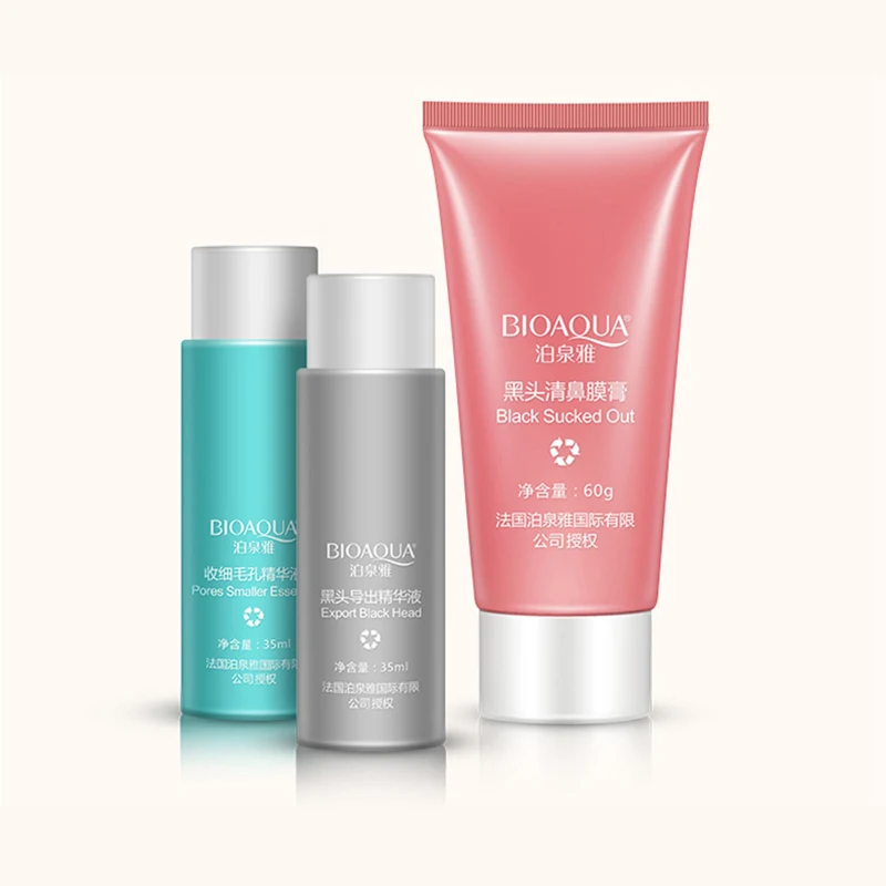 

BIOAQUA 3 In 1 Nose Blackhead Remover Facial Mask Set Black Mask Peeling Acne Treatment Face Care Pore Cleanser Shrink Pores NL
