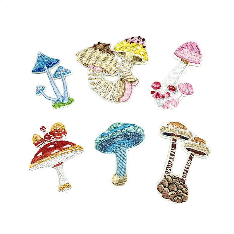 Fashion New Mushroom Embroidery Cartoon cloth stickers Small decoration stickers D-003