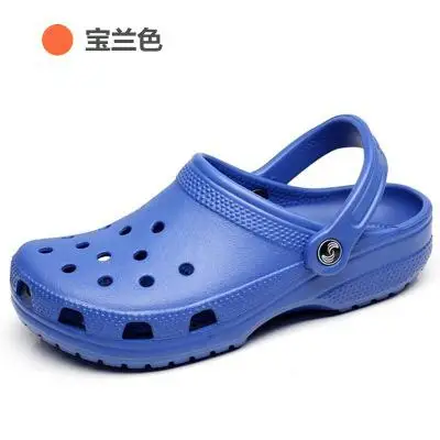 Классические слипоны, туфли-сабо для сада, женские быстросохнущие летние пляжные тапки, открытые Вьетнамки, мужская обувь с перекрестными ремешками - Цвет: Королевский синий
