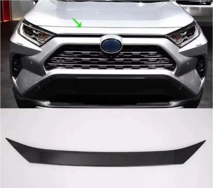 

1PCS ABS Front Bumper Grille Hood Engine Cover Trims For 19 Toyota RAV4 2019 2020