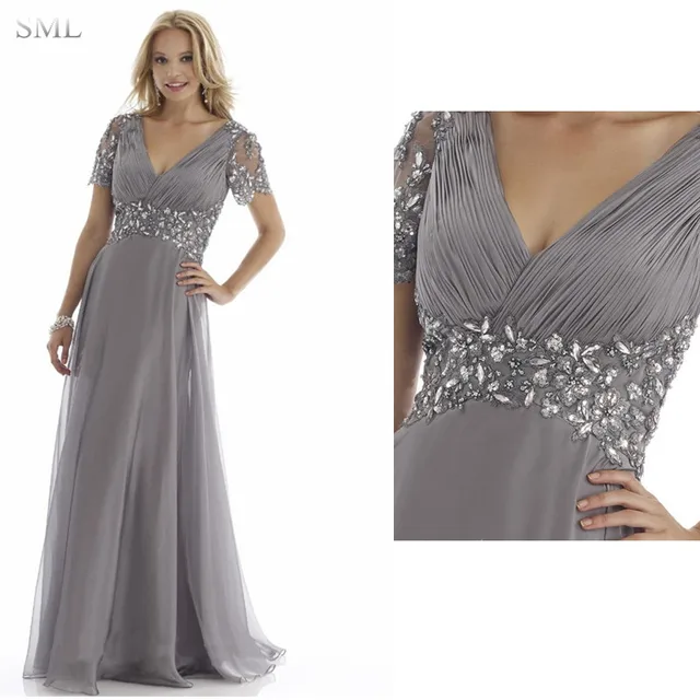 sml gris tallas grandes madre de los vestidos de novia de manga