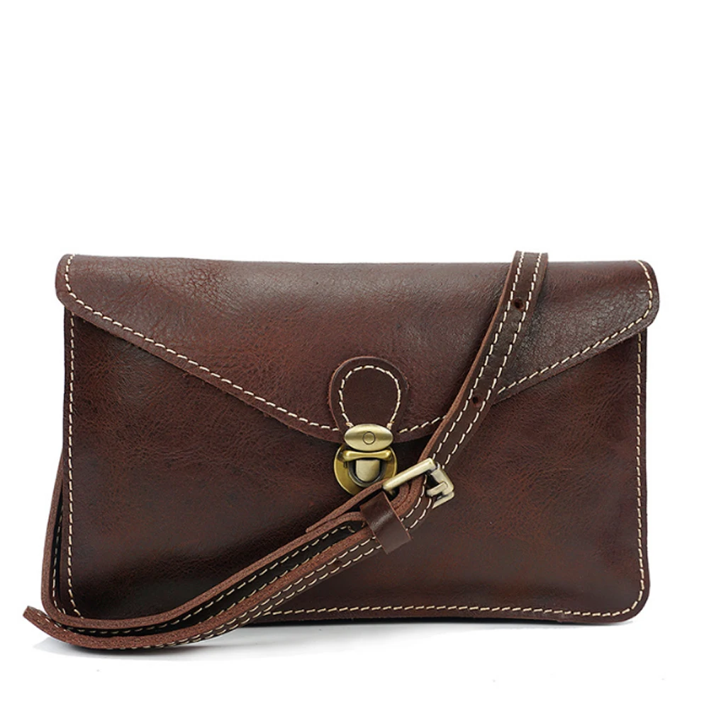 

Woman Genuine Leather Crossbody Bag Fashion European Style Cow Leather Single Shoulder Bag Multi Pocket Brown/Coffee Hand Bag