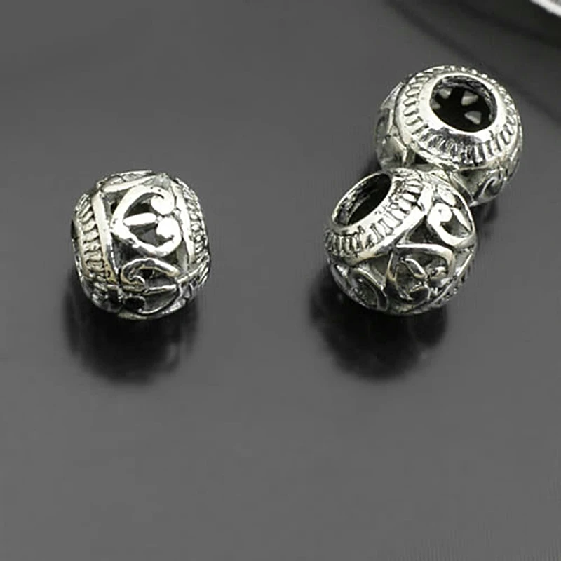 

(26835)10PCS 11x8MM,hole:4.5MM Antique Silver Zinc Alloy Heart Large Hole Spacer Beads Bracelet Beads Jewelry Accessories