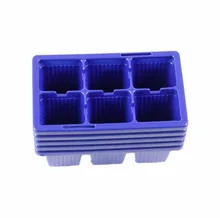 10 unids macetas de plástico 6 agujeros planta placa brote bandeja de plántulas jardín herramientas bandeja de la caja de Color azul venta al por mayor