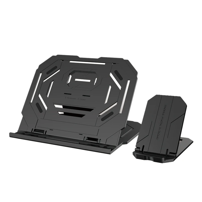 

Plastic Laptop Stand Folding Multifunctional 360 Degree Rotating Notebook Cooler With Phone Stand For 15Inch Laptop