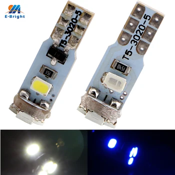 

YM E-Bright 10 PCS T5 3020 5smd led Amber Blue Green Red White LED Mini Bulbs Dashboards Warning Indicator 12V Instrument Leds