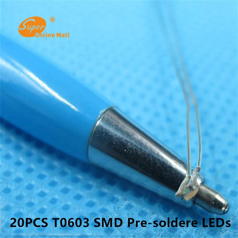 20 шт. T0603 предварительно припаянные Micro Litz Проводные провода Красочные SMD Led 0603 10 см для DIY