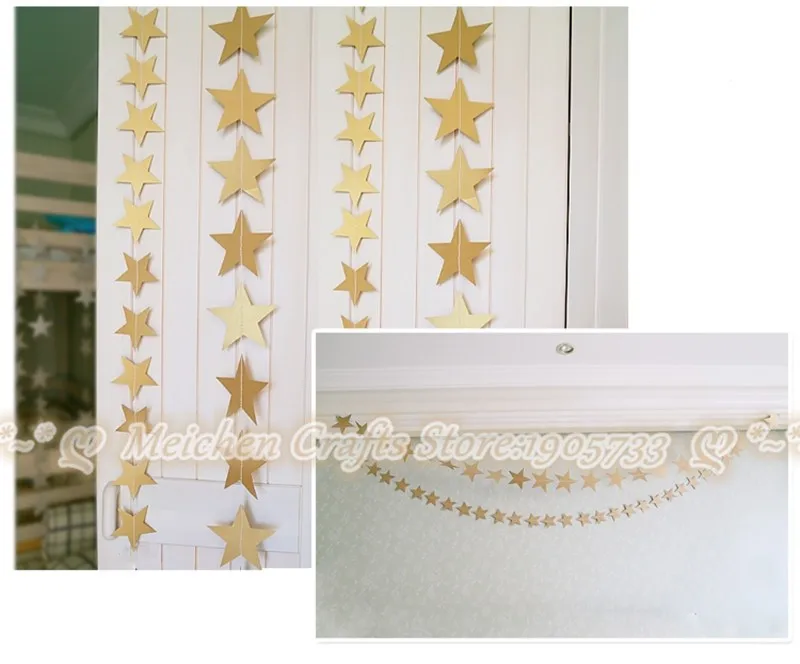 4 м золотые звезды гирлянды свадьба день рождения Детские душевые вечерние украшения для дома комнаты для окон дверной проем потолочные украшения