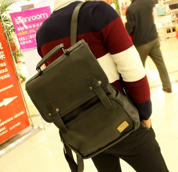 

ETN BAG 040716 hot sale good quality man PU leather backpack student school bag